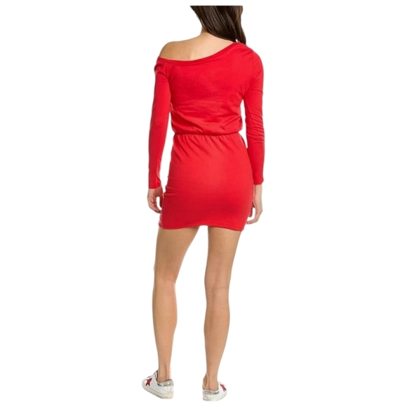 n:Philanthropy NWT Red Rosebud Dress One Shoulder Long Sleeve Size Small - Picture 2 of 8